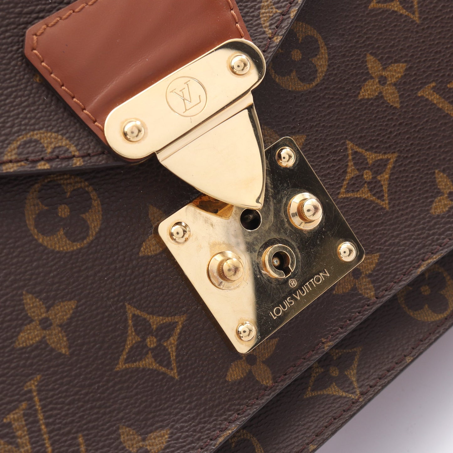 モンソー モノグラム 2WAY ハンドバッグ PVC レザー ブラウン ルイヴィトン バッグ LOUIS VUITTON