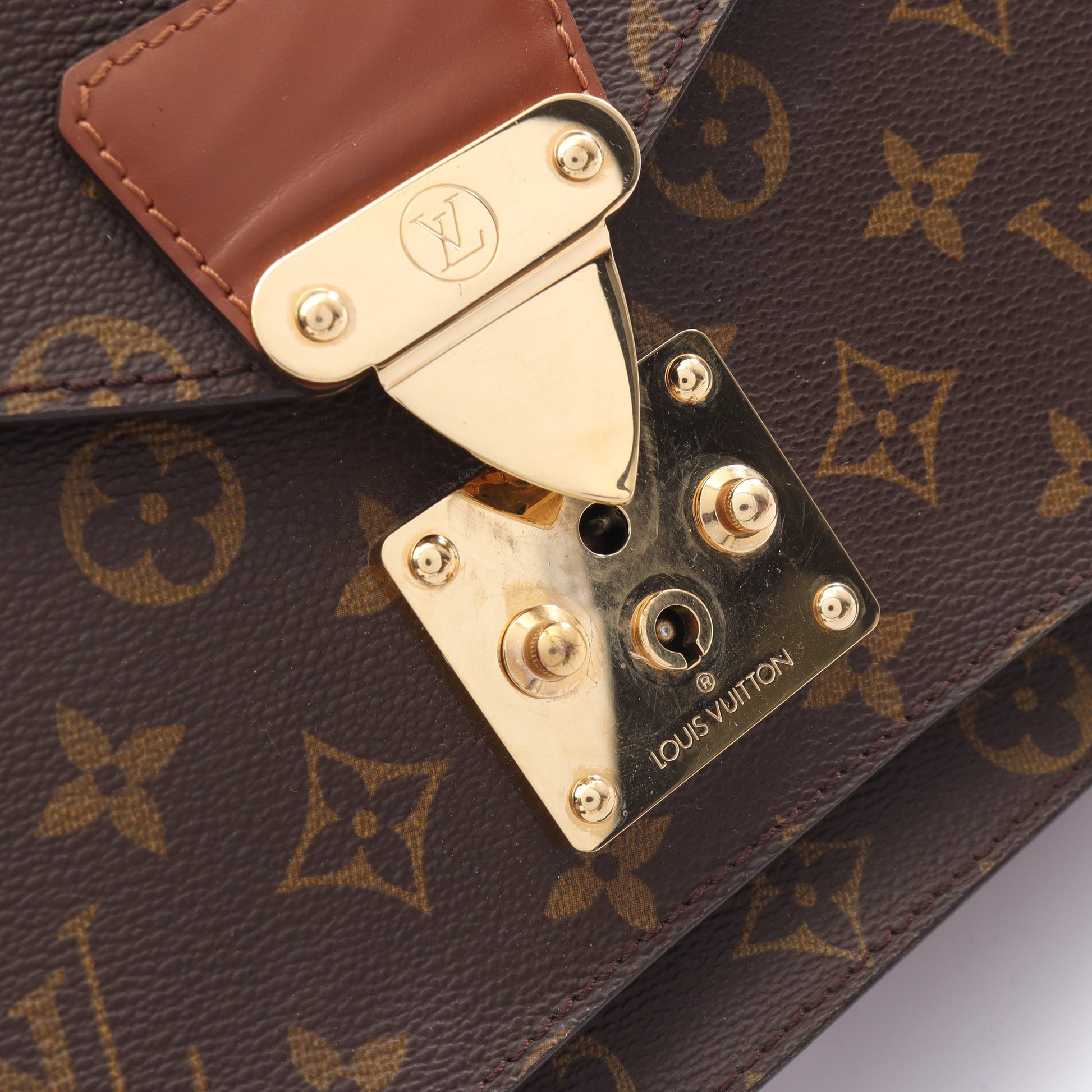 モンソー モノグラム 2WAY ハンドバッグ PVC レザー ブラウン ルイヴィトン バッグ LOUIS VUITTON