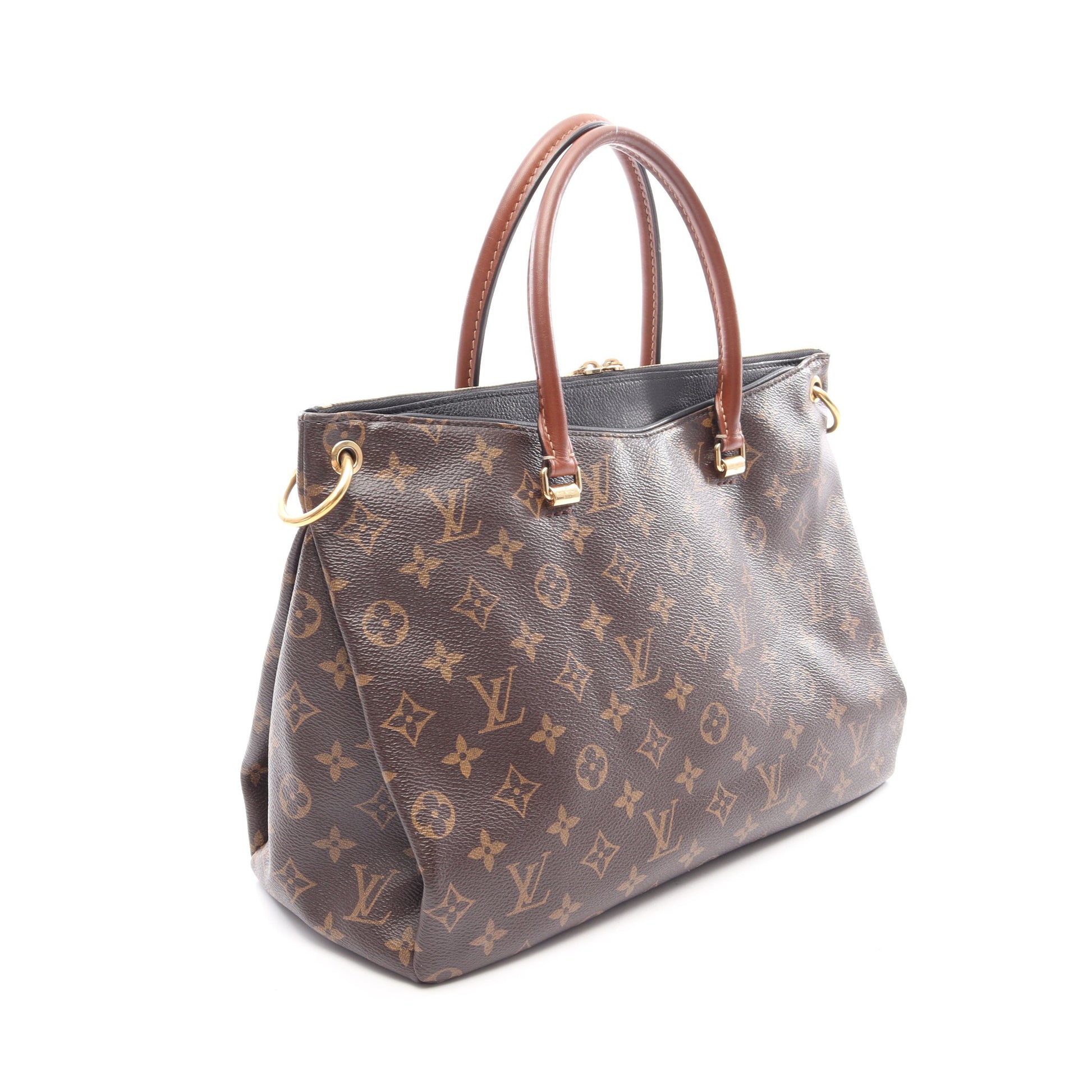パラス モノグラム ノワール 2WAY ハンドバッグ PVC レザー ブラウン ブラック ルイヴィトン バッグ LOUIS VUITTON