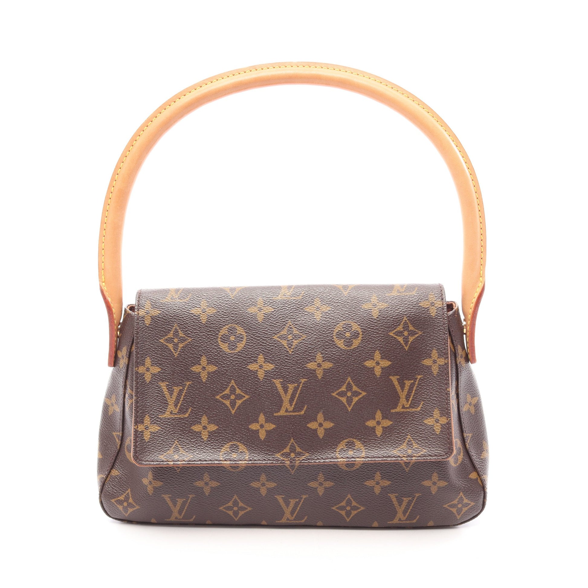 ミニルーピング モノグラム ハンドバッグ PVC レザー ブラウン ルイヴィトン バッグ LOUIS VUITTON