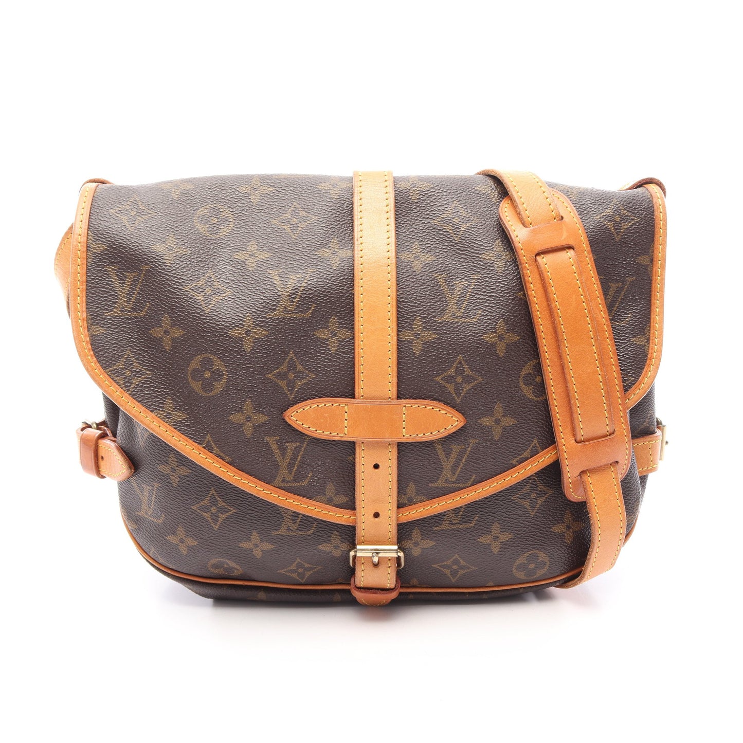 ソミュール30 モノグラム ショルダーバッグ PVC レザー ブラウン ルイヴィトン バッグ LOUIS VUITTON
