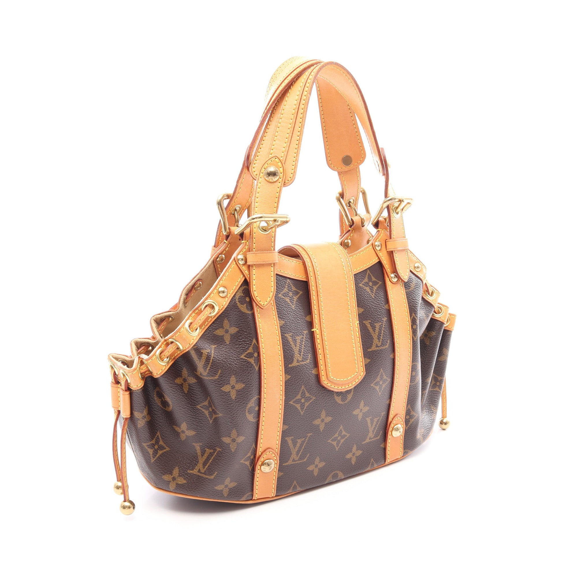 テダPM モノグラム ハンドバッグ PVC レザー ブラウン ルイヴィトン バッグ LOUIS VUITTON