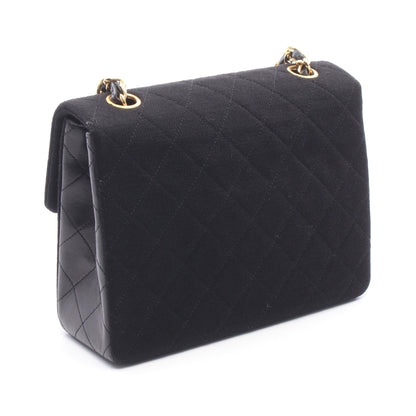 ミニマトラッセ20 チェーンショルダーバッグ コットンジャージ ラムスキン ブラック ゴールド金具 シャネル バッグ CHANEL
