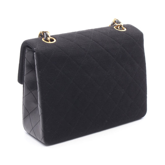 ミニマトラッセ20 チェーンショルダーバッグ コットンジャージ ラムスキン ブラック ゴールド金具 シャネル バッグ CHANEL