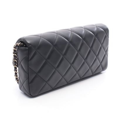 マトラッセ クラッチ チェーンショルダーバッグ ラムスキン ブラック ゴールド金具 シャネル バッグ CHANEL