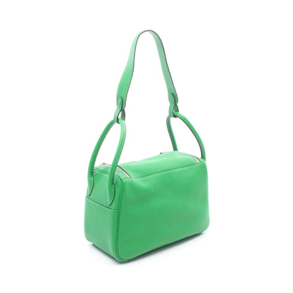 リンディ26 バンブー ショルダーバッグ トリヨンクレマンス グリーン シルバー金具 □R刻印 エルメス バッグ HERMES