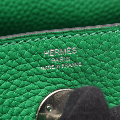 リンディ26 バンブー ショルダーバッグ トリヨンクレマンス グリーン シルバー金具 □R刻印 エルメス バッグ HERMES