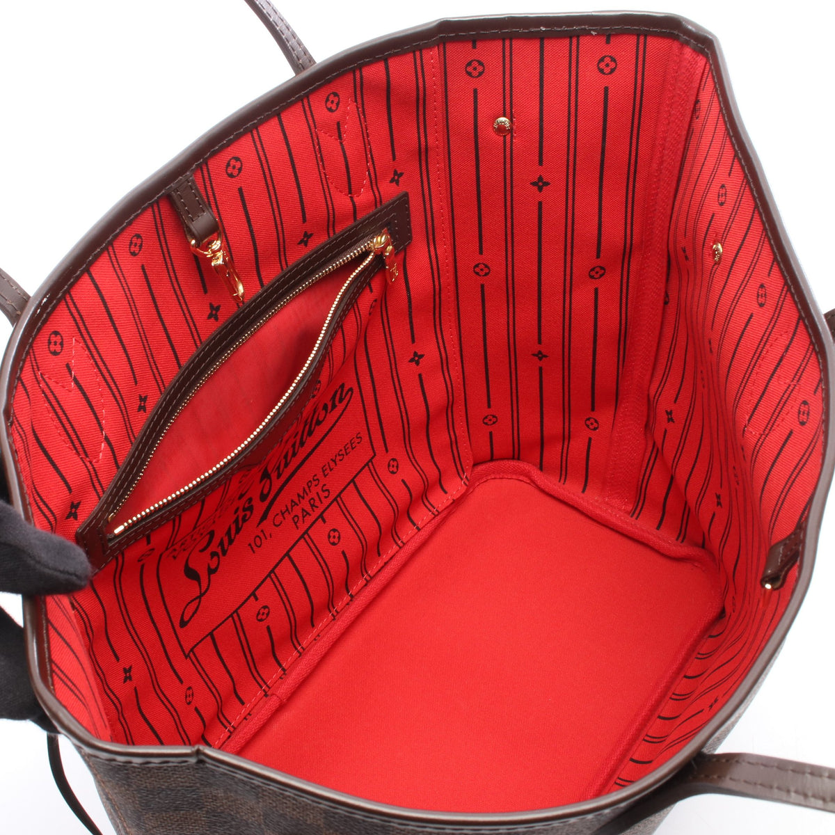 ネヴァーフルMM ダミエエベヌ ショルダーバッグ トートバッグ PVC レザー ブラウン ルイヴィトン バッグ LOUIS VUITTON