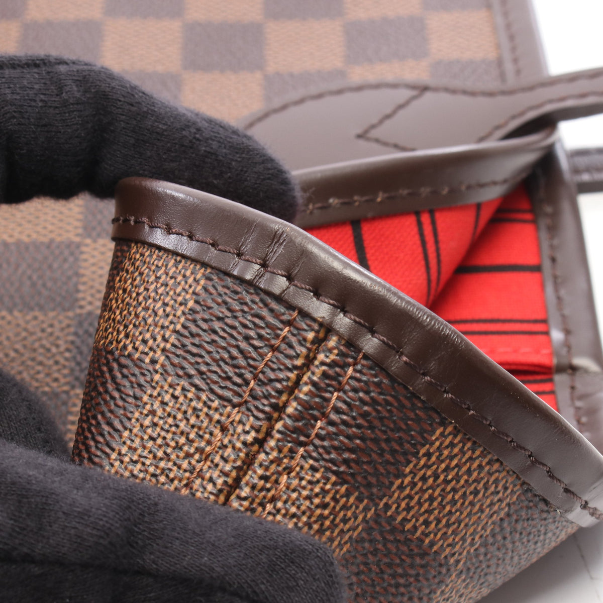 ネヴァーフルMM ダミエエベヌ ショルダーバッグ トートバッグ PVC レザー ブラウン ルイヴィトン バッグ LOUIS VUITTON