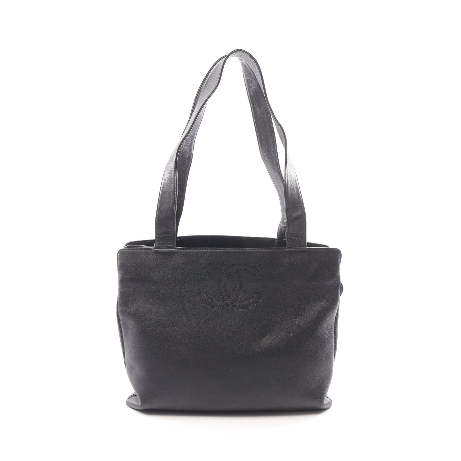 ココマーク ショルダーバッグ トートバッグ ラムスキン ブラック ブラック金具 シャネル バッグ CHANEL