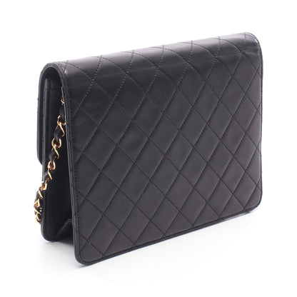 マトラッセ シングルフラップ チェーンショルダーバッグ ラムスキン ブラック ゴールド金具 シャネル バッグ CHANEL