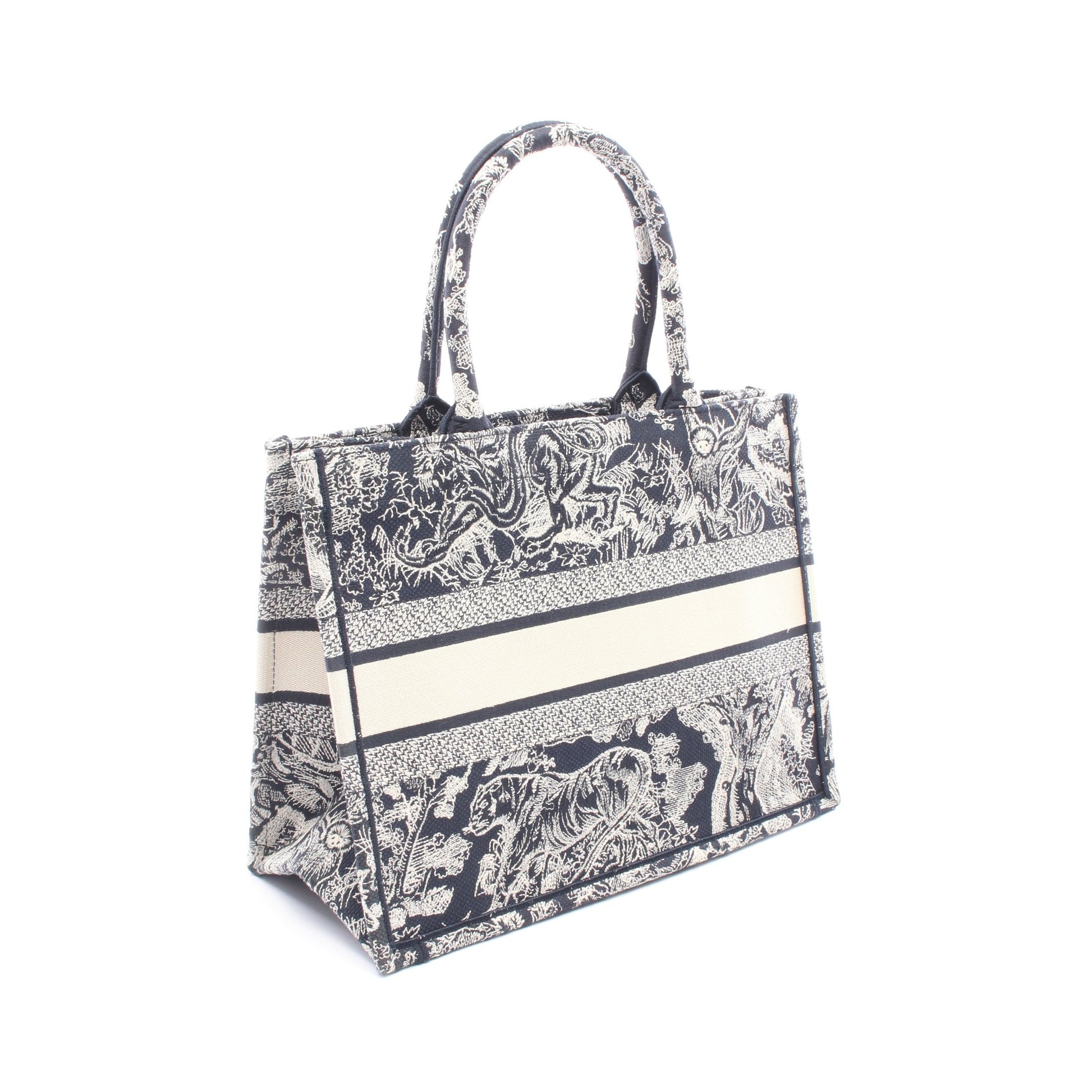 BOOK TOTE ブックトート ミディアム トワル ドゥ ジュイ ハンドバッグ トートバッグ キャンバス ブラック アイボリー クリスチャンディオール バッグ Christian Dior