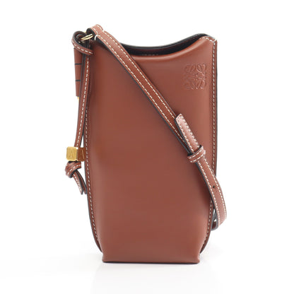 GATE POCKET ゲートポケット ショルダーバッグ レザー ブラウン ロエベ バッグ LOEWE
