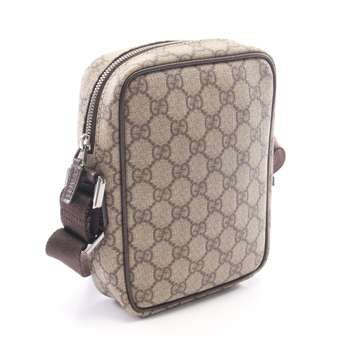 GGプラス ショルダーバッグ PVC レザー ベージュ ダークブラウン グッチ バッグ GUCCI