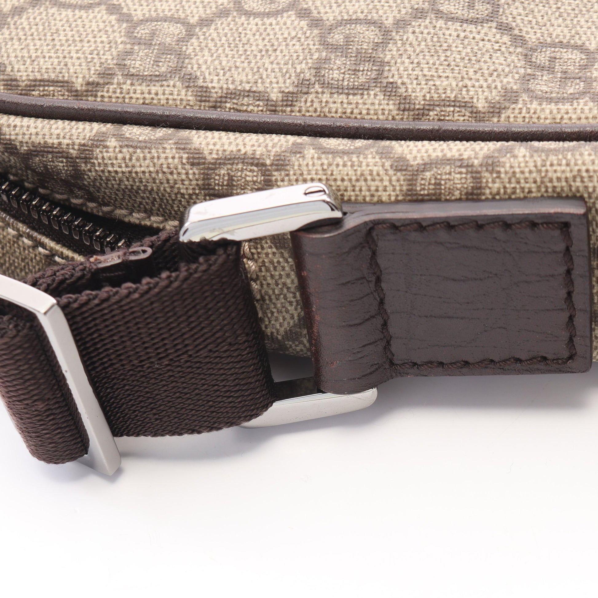 GGプラス ショルダーバッグ PVC レザー ベージュ ダークブラウン グッチ バッグ GUCCI
