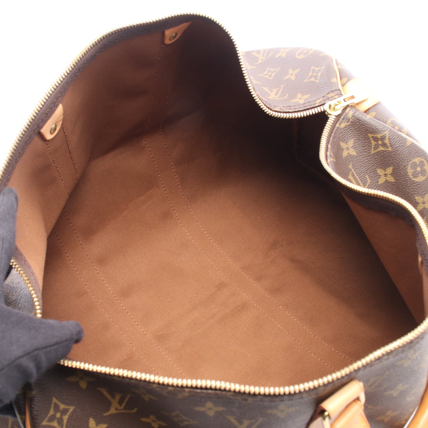 キーポル50 モノグラム ボストンバッグ PVC レザー ブラウン ルイヴィトン バッグ LOUIS VUITTON