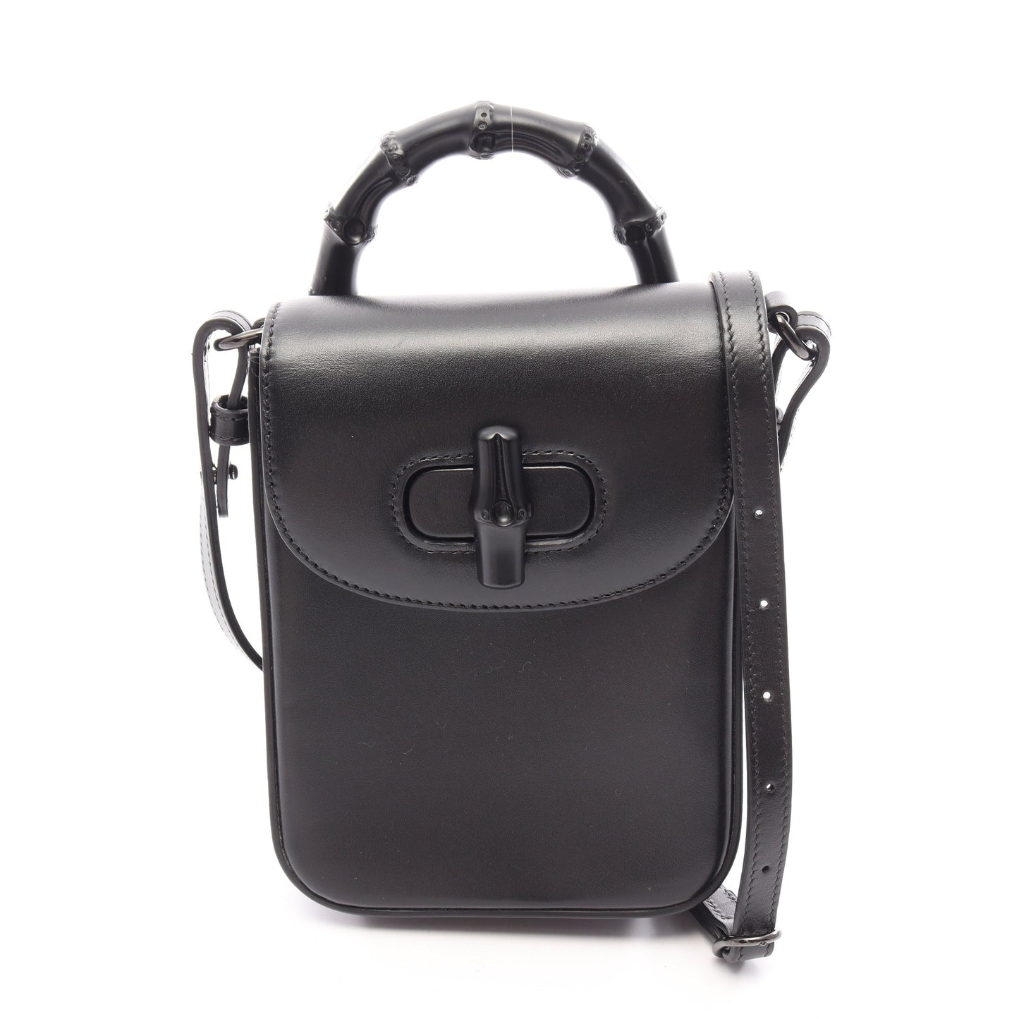 バンブー 2WAY ハンドバッグ レザー ブラック グッチ バッグ GUCCI