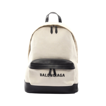 ネイビー バックパック リュックサック キャンバス レザー アイボリー ブラック バレンシアガ バッグ BALENCIAGA