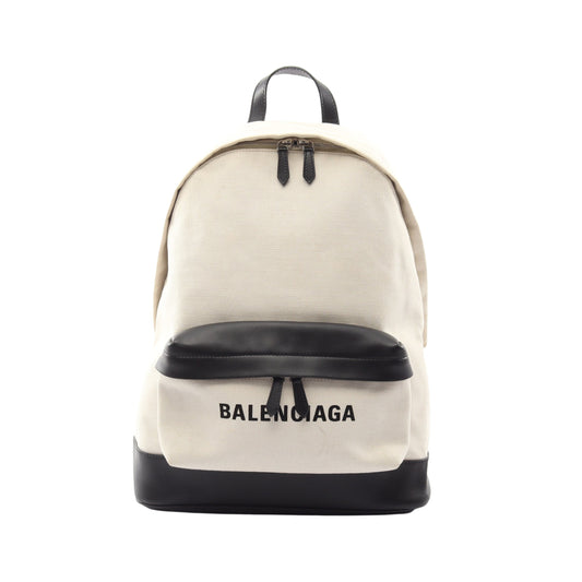 ネイビー バックパック リュックサック キャンバス レザー アイボリー ブラック バレンシアガ バッグ BALENCIAGA
