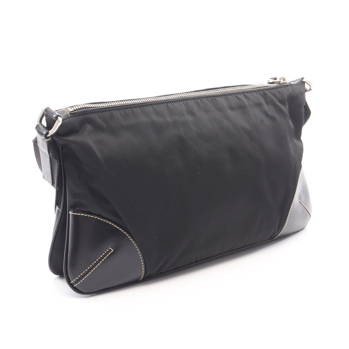 TESSUTO LIGHT ショルダーバッグ ナイロン レザー ブラック プラダ バッグ PRADA