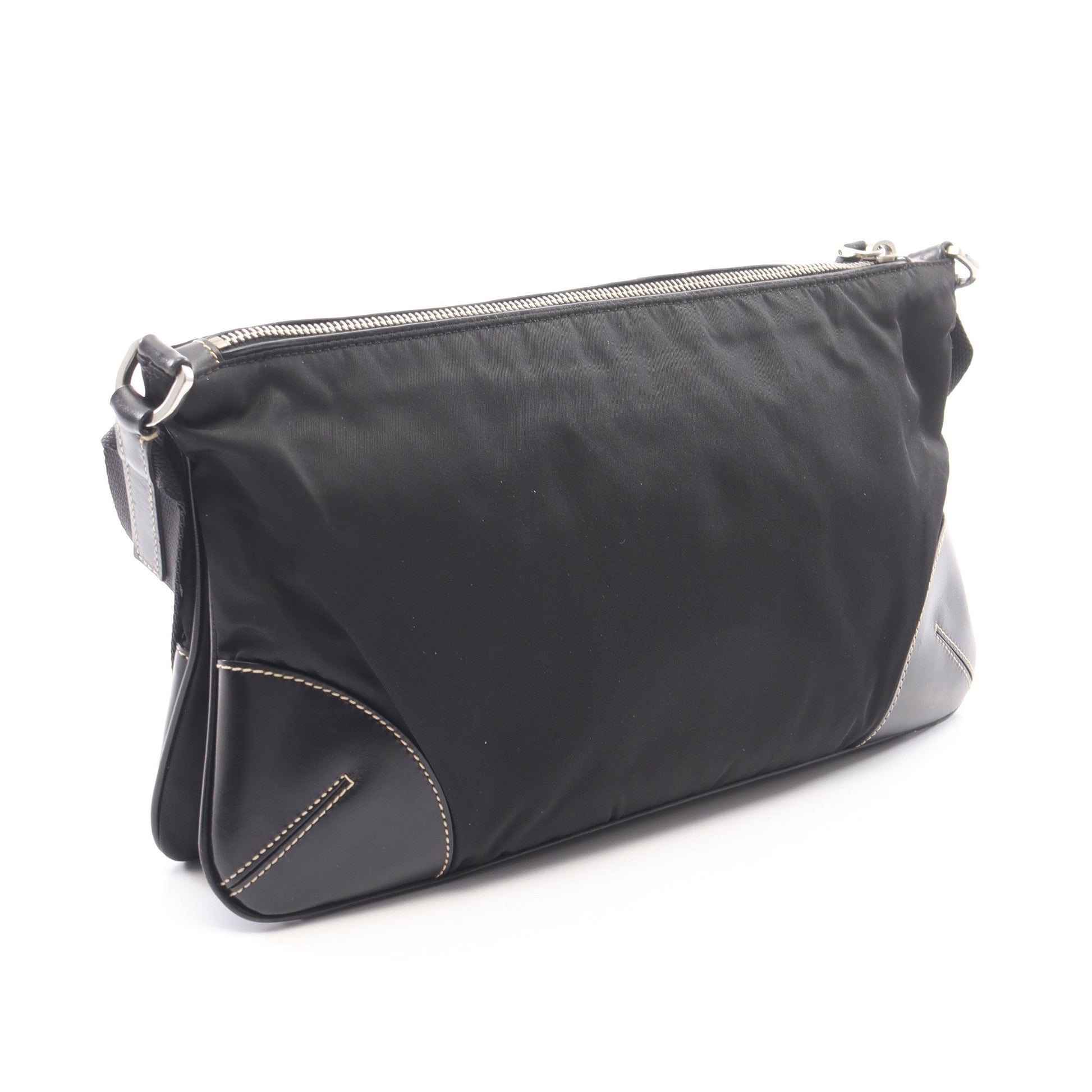 TESSUTO LIGHT ショルダーバッグ ナイロン レザー ブラック プラダ バッグ PRADA