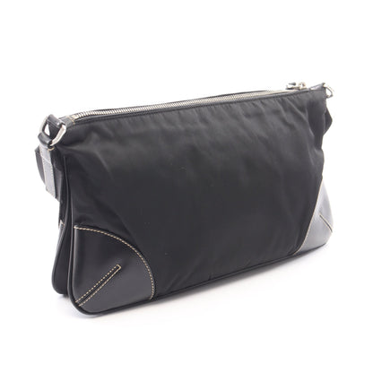 TESSUTO LIGHT ショルダーバッグ ナイロン レザー ブラック プラダ バッグ PRADA