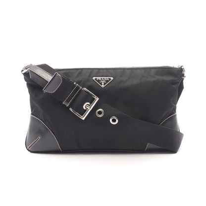 TESSUTO LIGHT ショルダーバッグ ナイロン レザー ブラック プラダ バッグ PRADA
