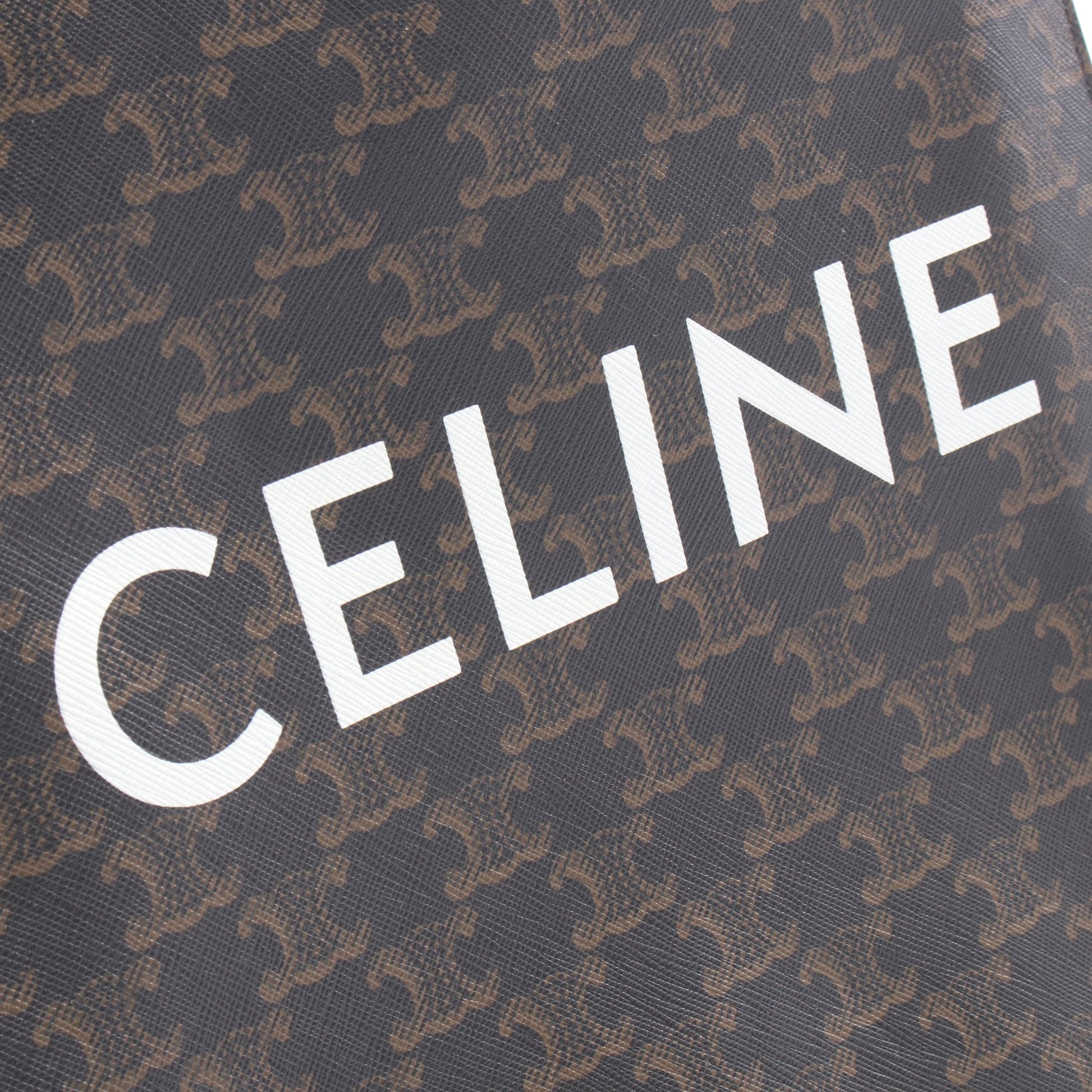 スモール バーティカル カバ トリオンフ 2WAY ハンドバッグ トートバッグ PVC レザー ブラウン ブラック セリーヌ バッグ CELINE