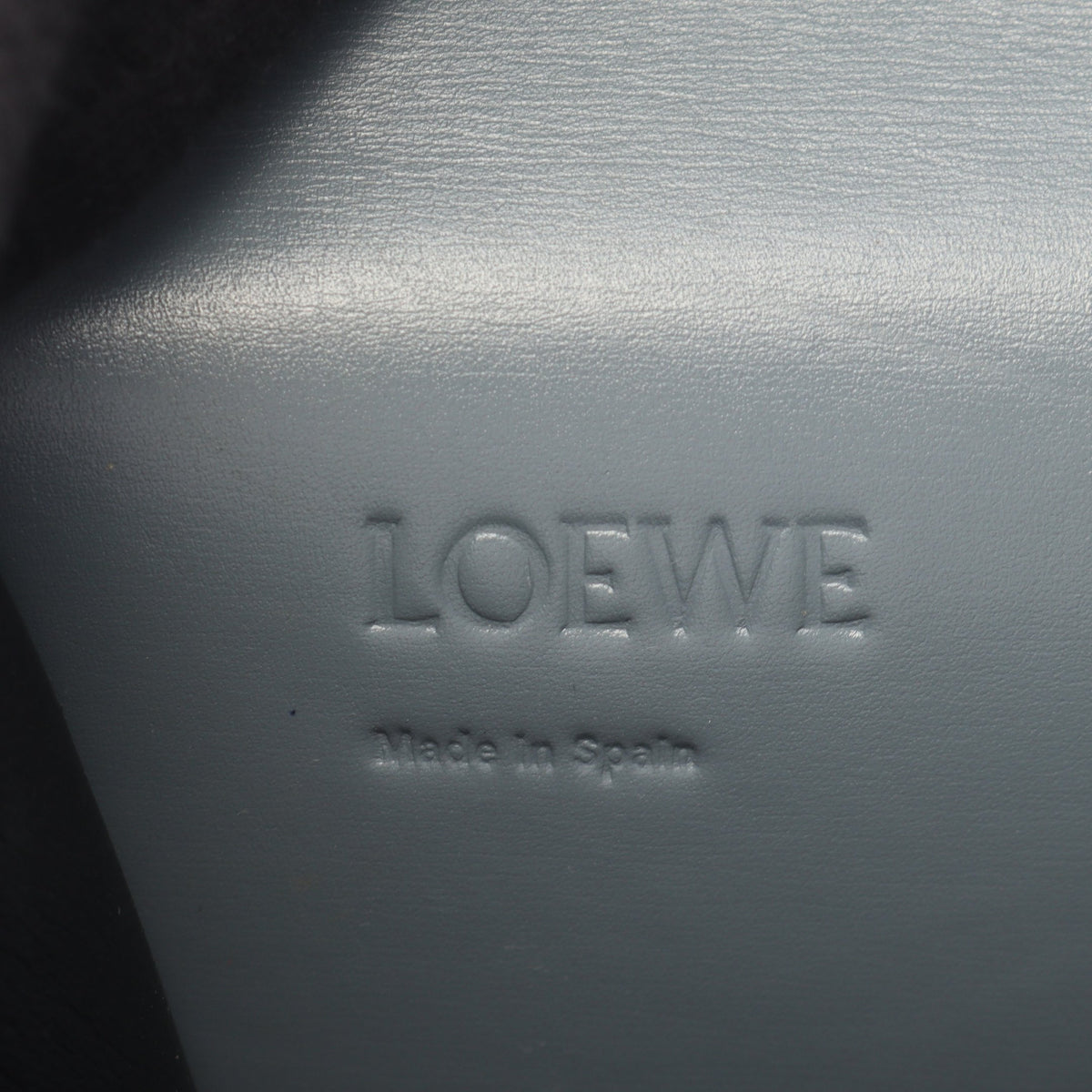 バルセロナ ショルダーバッグ レザー ブルーグレー ロエベ バッグ LOEWE