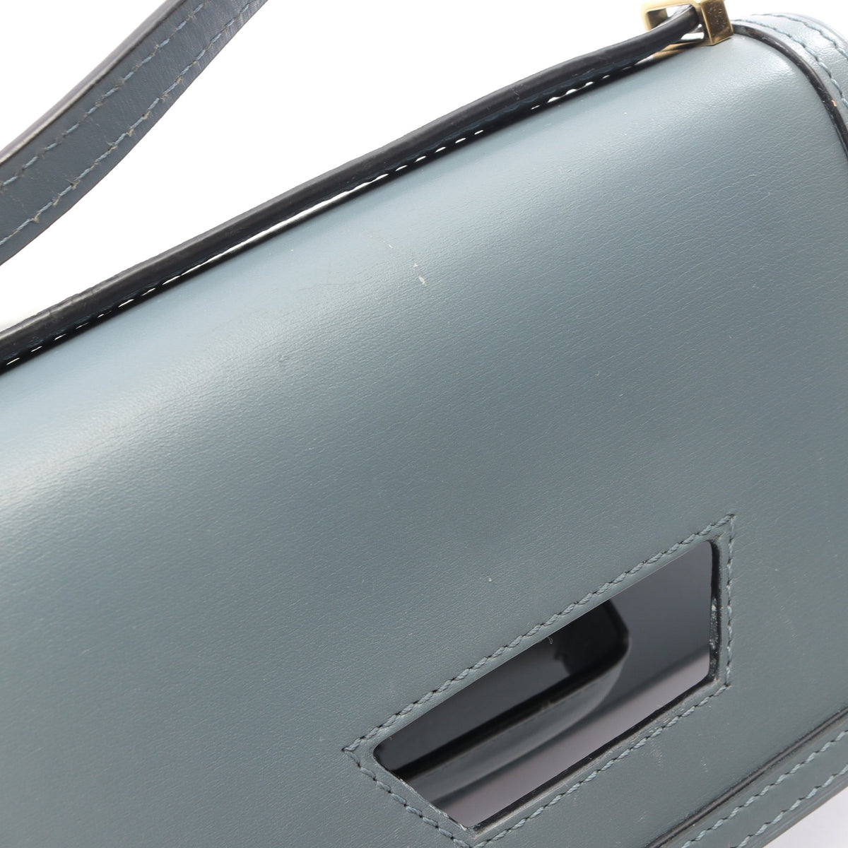 バルセロナ ショルダーバッグ レザー ブルーグレー ロエベ バッグ LOEWE