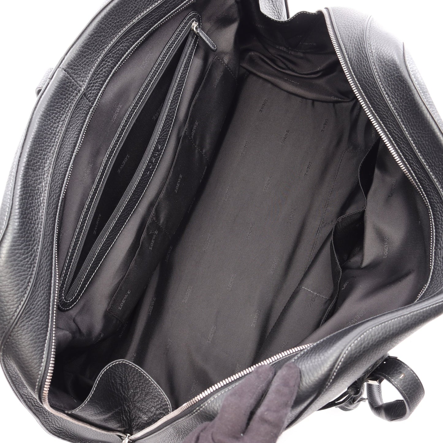 センダ ラージ ボストンバッグ レザー ブラック ロエベ バッグ LOEWE