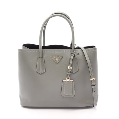 2WAY ハンドバッグ サフィアーノレザー グレーグリーン プラダ バッグ PRADA