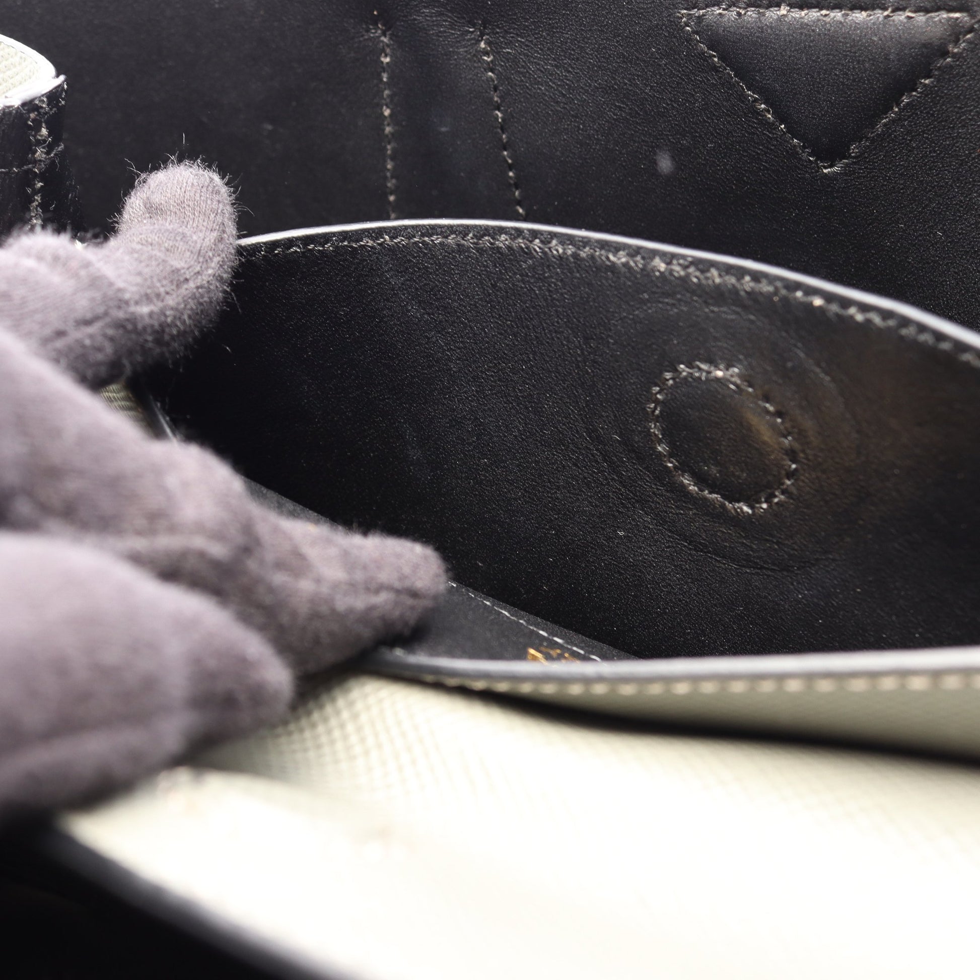 2WAY ハンドバッグ サフィアーノレザー グレーグリーン プラダ バッグ PRADA