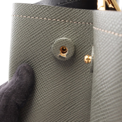 2WAY ハンドバッグ サフィアーノレザー グレーグリーン プラダ バッグ PRADA