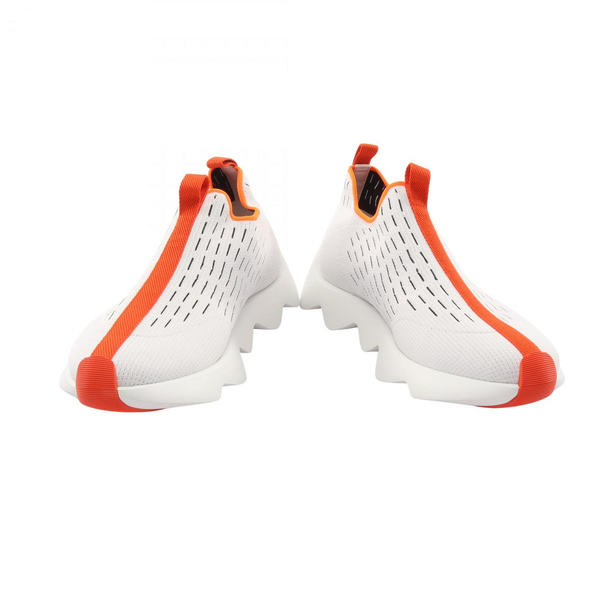 ECLAIR エクレール スリッポン スニーカー ニットファブリック ホワイト オレンジ エルメス シューズ HERMES