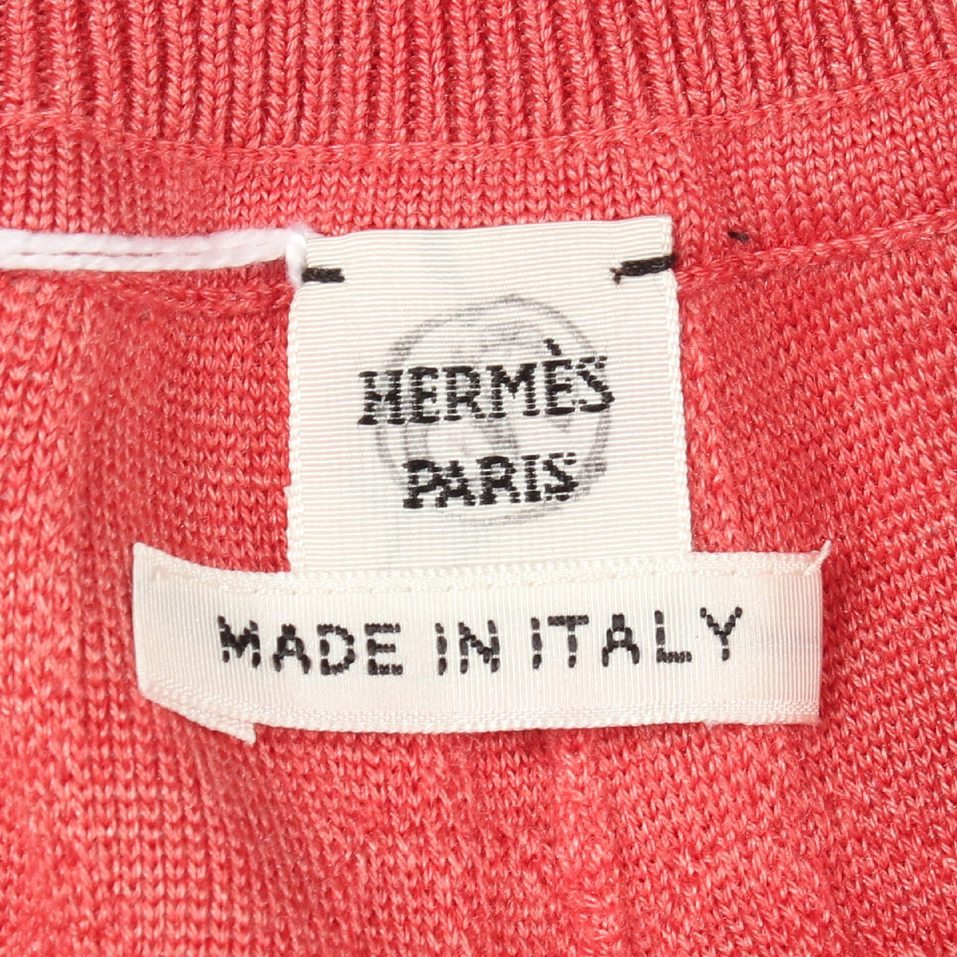 CLIQUETIS ニット ショート パンツ カシミヤ シルク コーラルオレンジ エルメス ボトムス HERMES