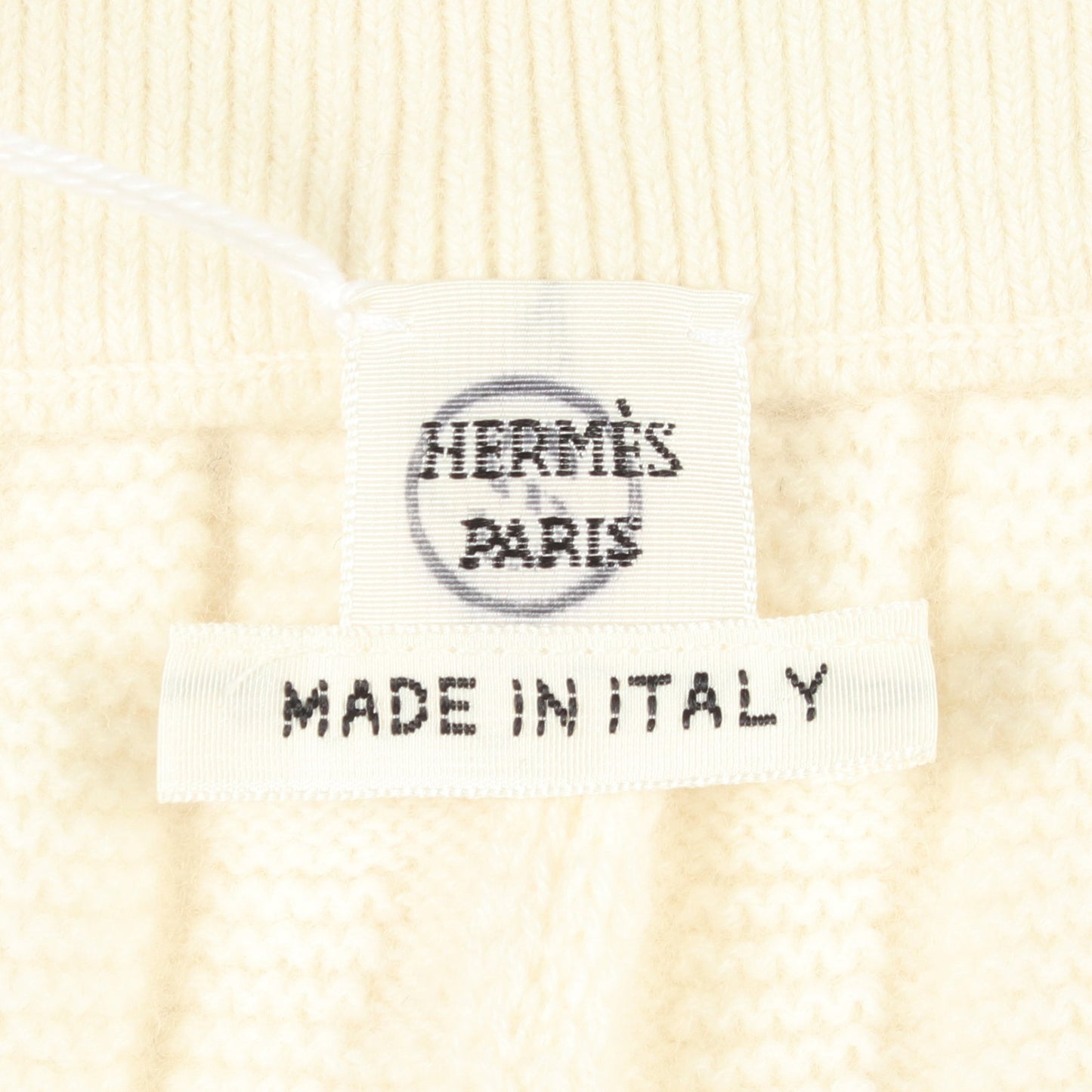 Hモチーフ ニット イージーパンツ ウール ホワイト エルメス ボトムス HERMES