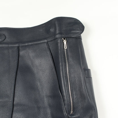 シェーヌダンクル ショート パンツ レザー ネイビー エルメス ボトムス HERMES