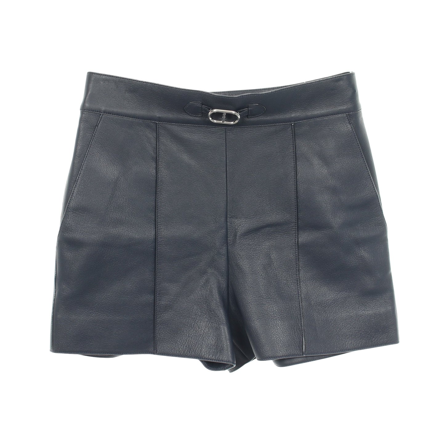 シェーヌダンクル ショート パンツ レザー ネイビー エルメス ボトムス HERMES