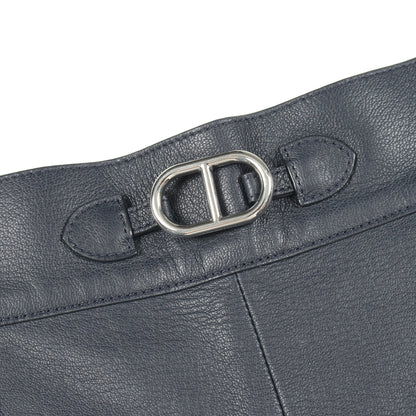 シェーヌダンクル ショート パンツ レザー ネイビー エルメス ボトムス HERMES