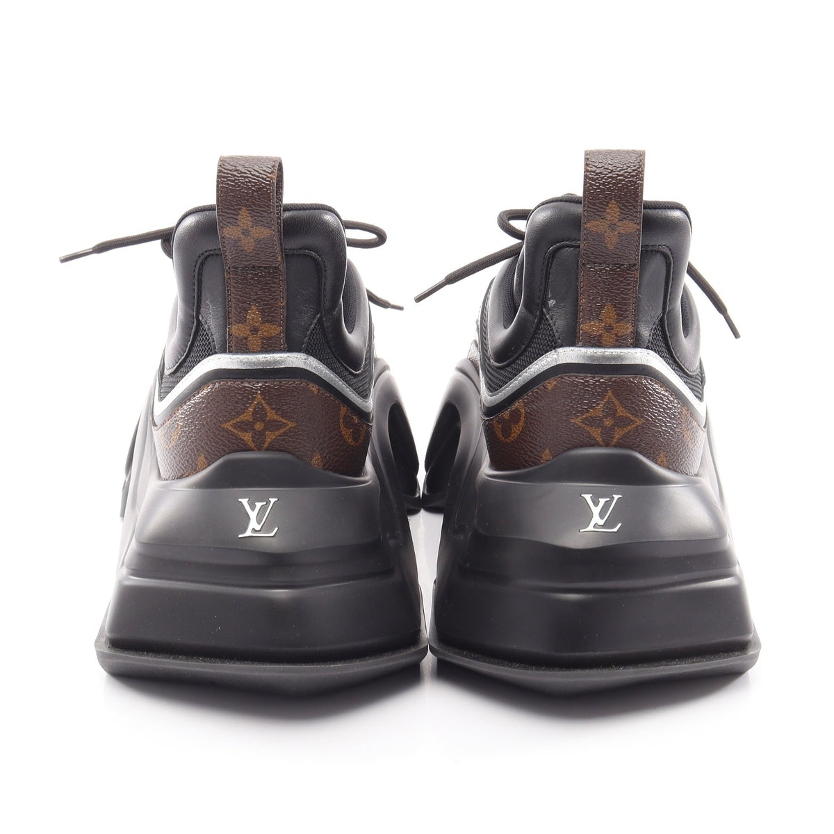 LVアークライト2.0ライン モノグラム スニーカー ファブリック レザー PVC ブラック ブラウン シルバー ルイヴィトン シューズ LOUIS VUITTON