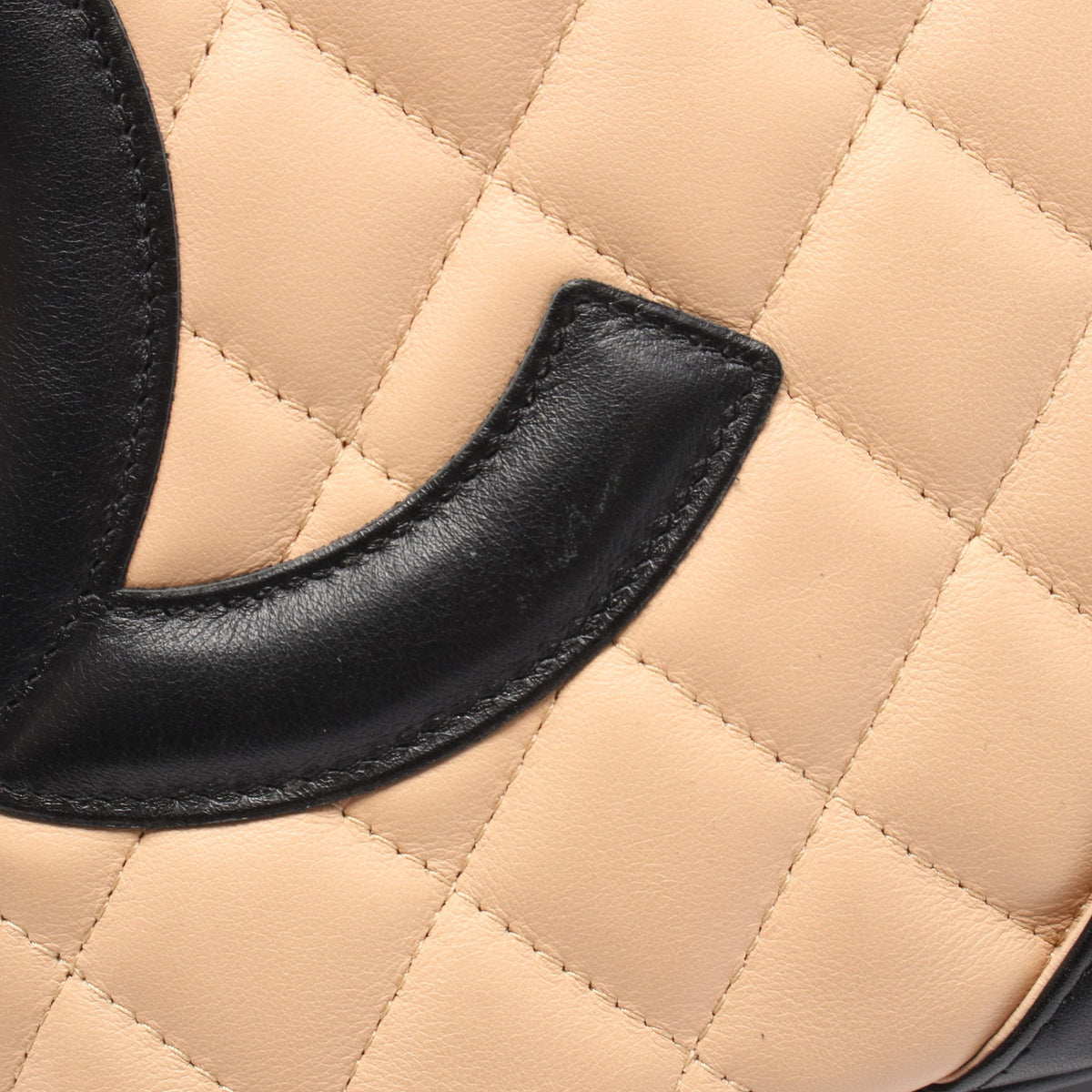カンボンライン スモール ハンドバッグ トートバッグ レザー ベージュ ブラック シルバー金具 シャネル バッグ CHANEL