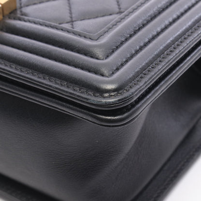 ボーイシャネル チェーンショルダーバッグ レザー ブラック ゴールド金具 シャネル