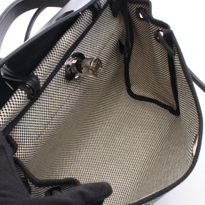 エールバッグジップPM エクリュ 2WAY ハンドバッグ トワルGM ヴァッシュハンター ベージュ ブラック シルバー金具 B刻印 エルメス
