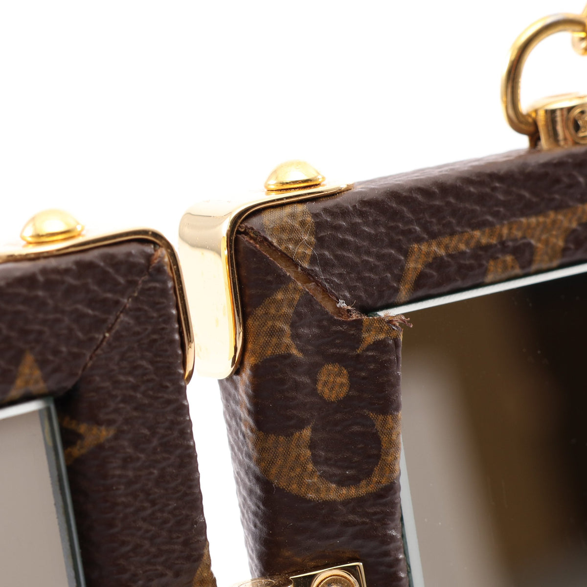 ホーム ミラー トランク モノグラム 三面鏡 ミラー PVC ガラス ブラウン クリア ルイヴィトン 財布・小物 LOUIS VUITTON