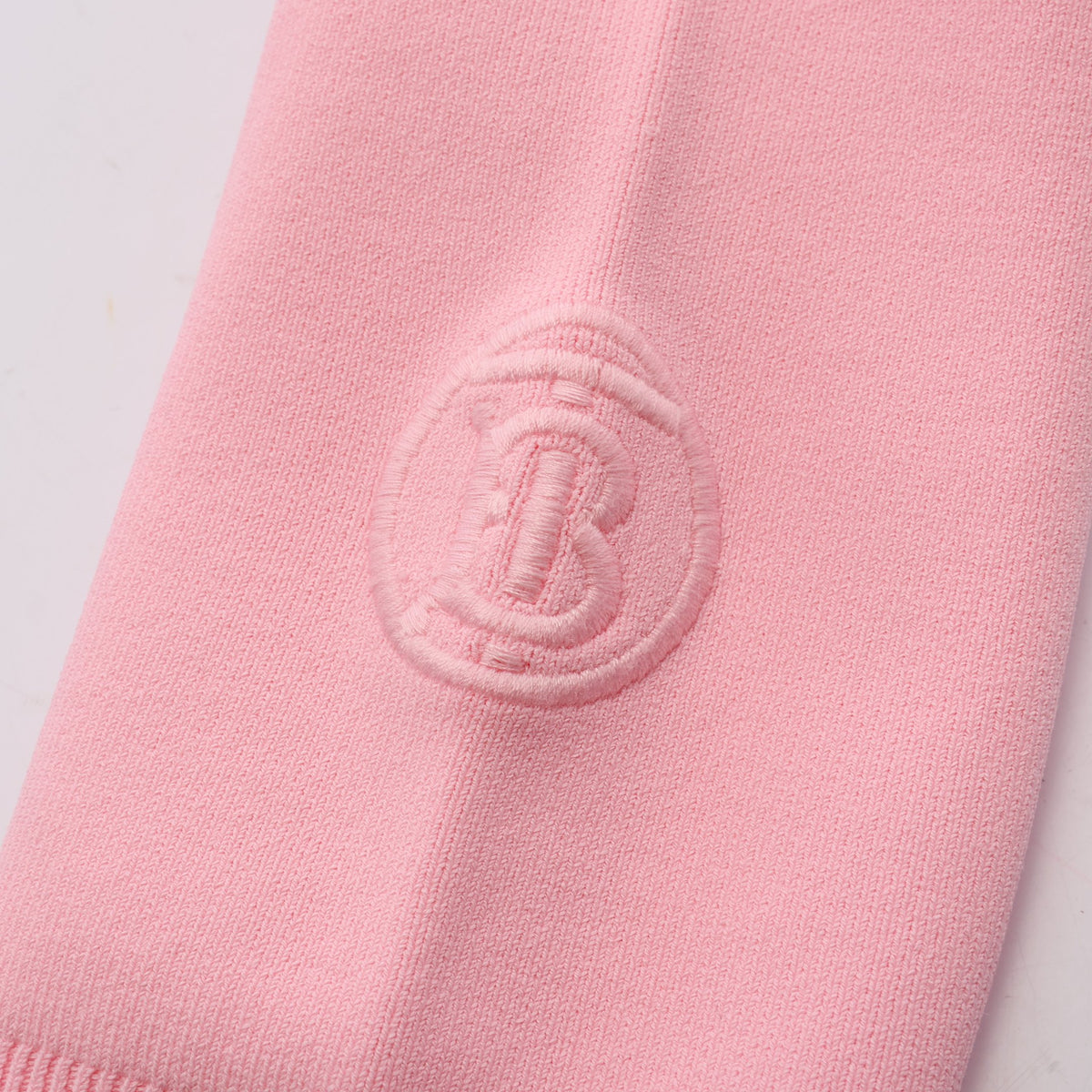 ロゴ刺繍 長袖 ニットワンピース ビスコース ナイロン ピンク バーバリー