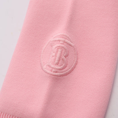 ロゴ刺繍 長袖 ニットワンピース ビスコース ナイロン ピンク バーバリー