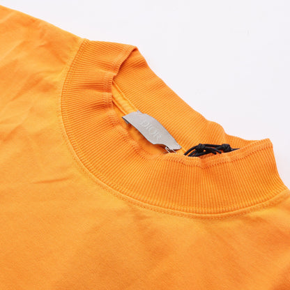 Christian Dior × PETER DOIG ライオン刺繍 ウォッシュド加工 半袖Tシャツ コットン オレンジ クリスチャンディオール