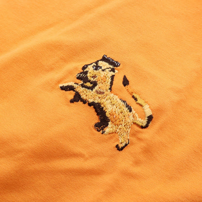Christian Dior × PETER DOIG ライオン刺繍 ウォッシュド加工 半袖Tシャツ コットン オレンジ クリスチャンディオール