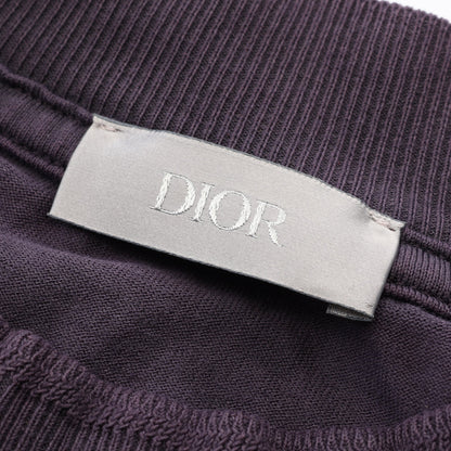 Christian Dior × PETER DOIG ライオン刺繍 ウォッシュド加工 半袖Tシャツ コットン ダークパープル クリスチャンディオール